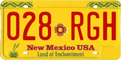 NM license plate 028RGH