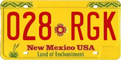 NM license plate 028RGK