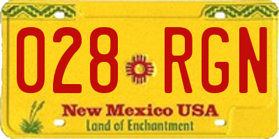 NM license plate 028RGN