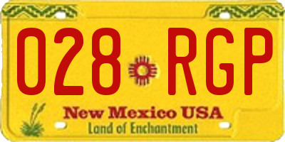 NM license plate 028RGP