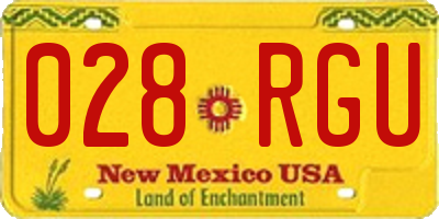 NM license plate 028RGU