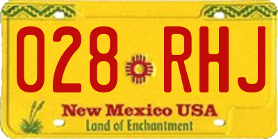 NM license plate 028RHJ