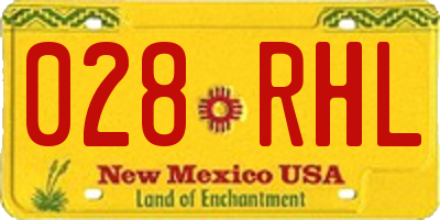NM license plate 028RHL