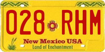 NM license plate 028RHM