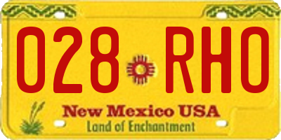 NM license plate 028RHO