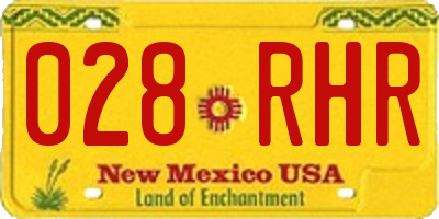 NM license plate 028RHR