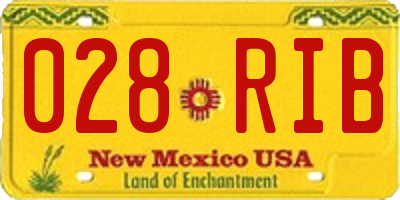 NM license plate 028RIB