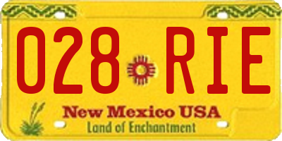 NM license plate 028RIE