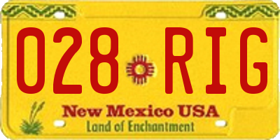 NM license plate 028RIG