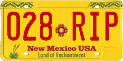NM license plate 028RIP