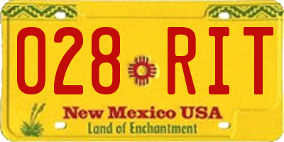 NM license plate 028RIT