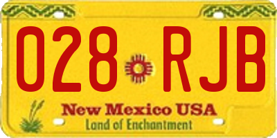 NM license plate 028RJB