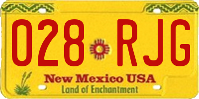 NM license plate 028RJG
