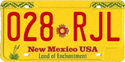NM license plate 028RJL