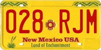 NM license plate 028RJM