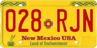 NM license plate 028RJN