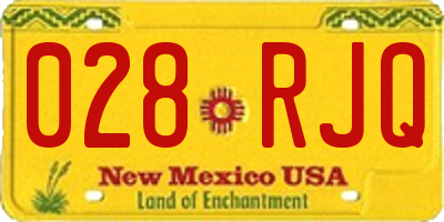 NM license plate 028RJQ