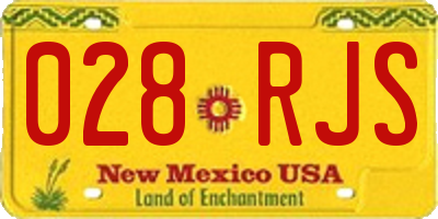 NM license plate 028RJS