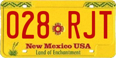 NM license plate 028RJT
