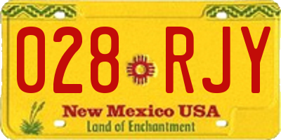 NM license plate 028RJY