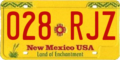 NM license plate 028RJZ