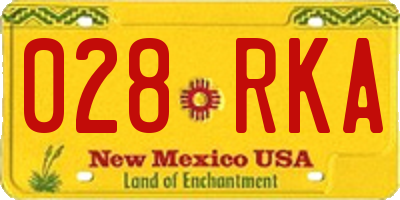 NM license plate 028RKA