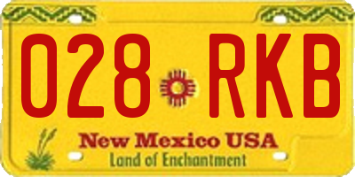 NM license plate 028RKB