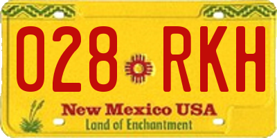 NM license plate 028RKH