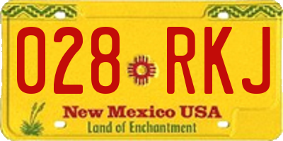 NM license plate 028RKJ