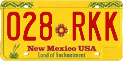 NM license plate 028RKK