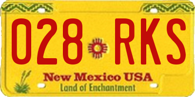 NM license plate 028RKS