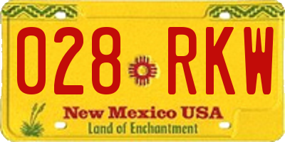 NM license plate 028RKW