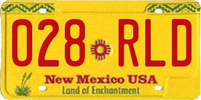 NM license plate 028RLD