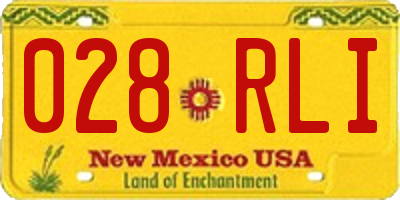 NM license plate 028RLI