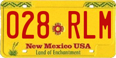 NM license plate 028RLM