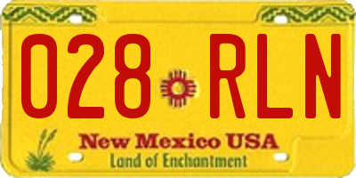 NM license plate 028RLN