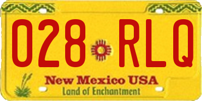 NM license plate 028RLQ