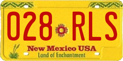 NM license plate 028RLS