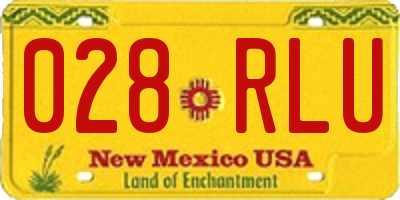NM license plate 028RLU
