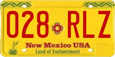 NM license plate 028RLZ