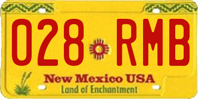 NM license plate 028RMB