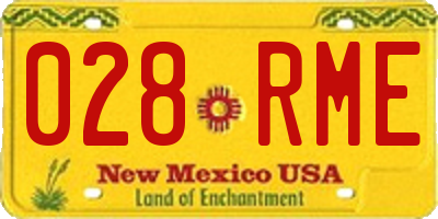 NM license plate 028RME