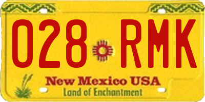 NM license plate 028RMK