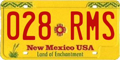 NM license plate 028RMS