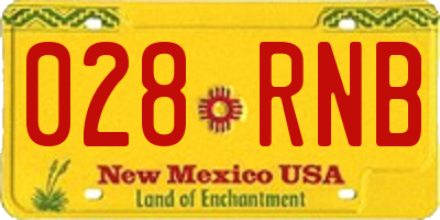 NM license plate 028RNB
