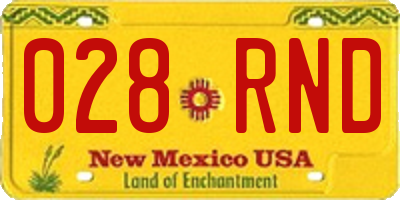 NM license plate 028RND