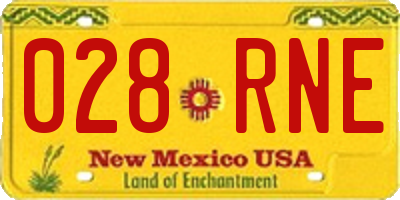 NM license plate 028RNE