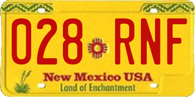 NM license plate 028RNF