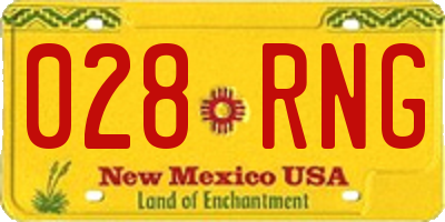 NM license plate 028RNG