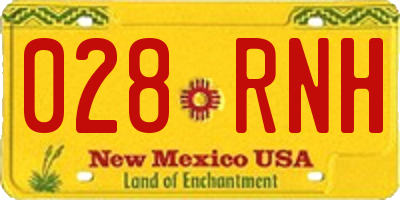 NM license plate 028RNH